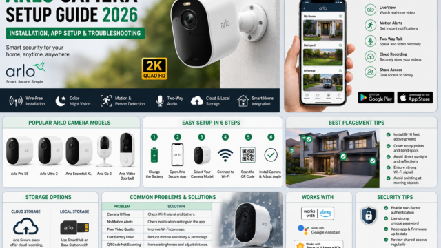Arlo Camera Setup Guide 2026: Installation, Features, App Setup & Troubleshooting