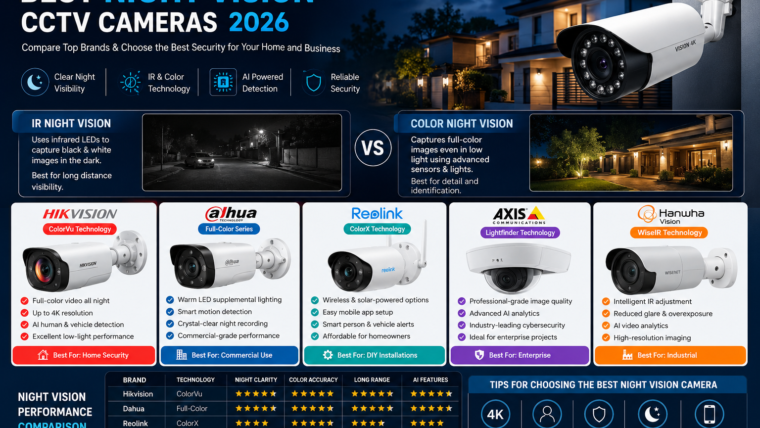 Best Night Vision CCTV Cameras in 2026: IR vs Color Night Vision Comparison