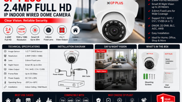 CP PLUS 2.4MP Full HD IP Indoor Wired Dome Camera – Complete Guide
