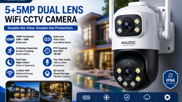 Maizic Smarthome 5+5MP Dual Lens WiFi CCTV Camera – Complete User Guide