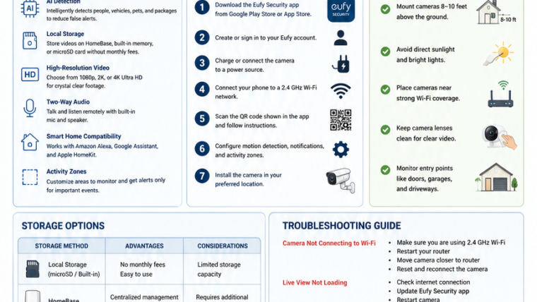 Eufy Camera Guide: Features, Setup, Troubleshooting, Benefits & FAQs