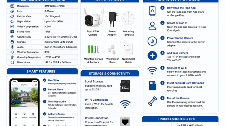 TP-Link Tapo C310 Outdoor Security Camera: Complete Setup, Features, Troubleshooting & User Guide