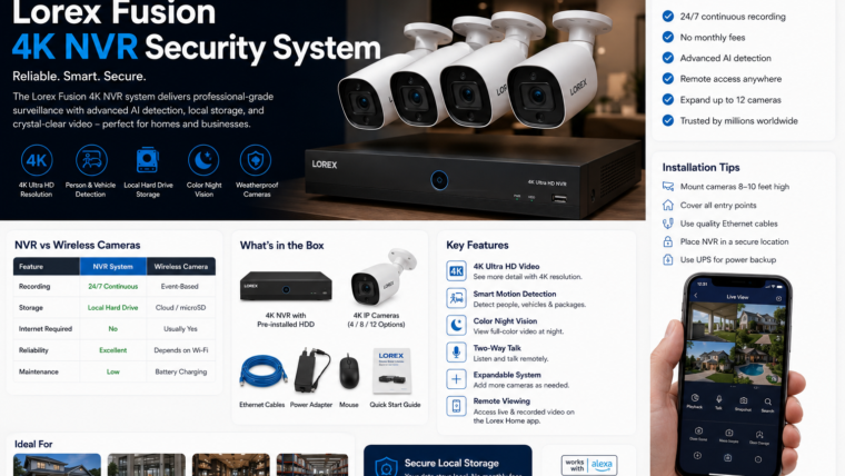 Best 4K NVR Security System for Homes: Why Lorex Fusion Is Worth Considering